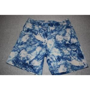 Huk Fishing Shorts Mens Size 34 Mossy Oak Fracture Blue Camo Performance Stretch
